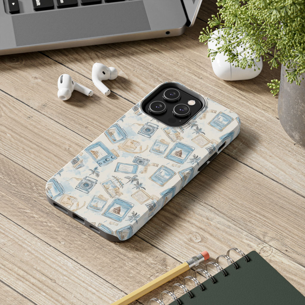 Vintage Vacay- Tough Phone Case - Tropical Vintage Camera Design