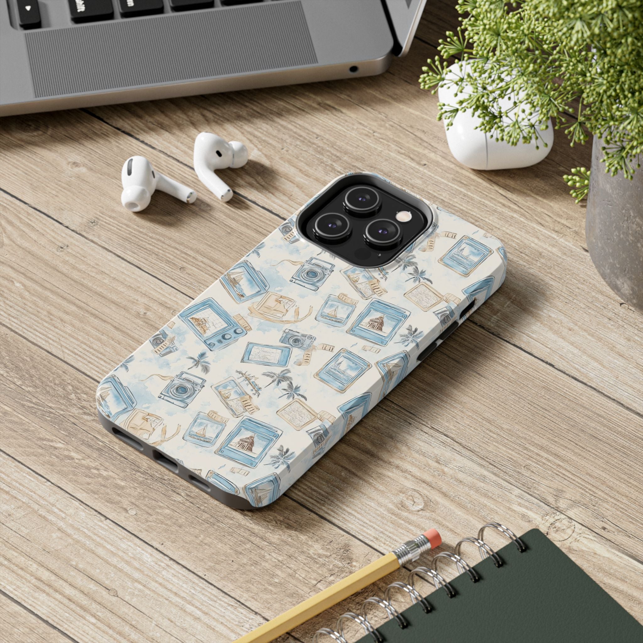 Vintage Vacay- Tough Phone Case - Tropical Vintage Camera Design
