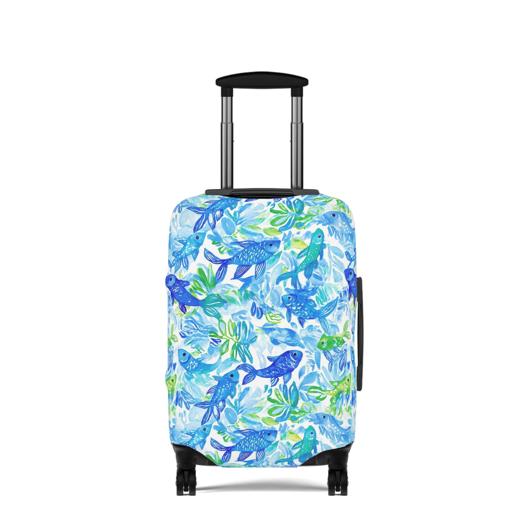 Vibrant Fish - Luggage Cover, Travel Accessory for Adventure Lovers, Suitable for Vacations, Holidays, Summer Trips, Unique Gift Idea