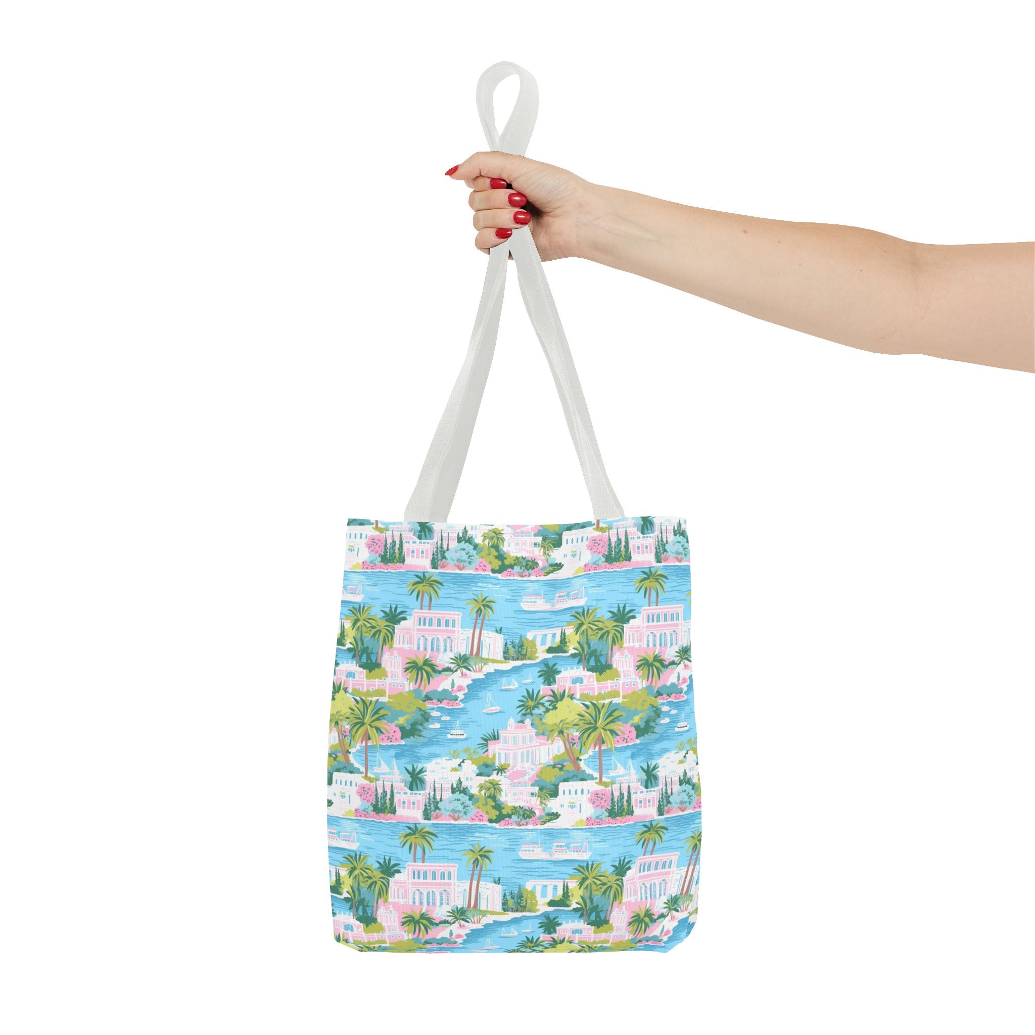 Greek Island - Tropical Paradise Tote Bag, Beach Bag, Eco-Friendly Shopping Bag, Summer Vibes Handbag, Vacation Essentials, Gift for Travelers