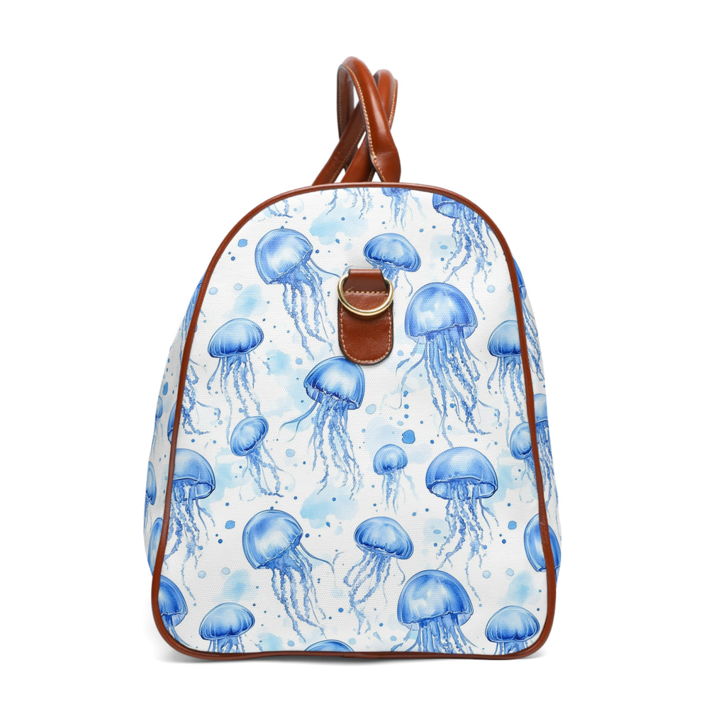 Blue Jellyfish - Waterproof Jellyfish Travel Bag | Beach Tote, Gym Holdall, Vacation Duffel, Ocean-themed Luggage, Perfect Gift