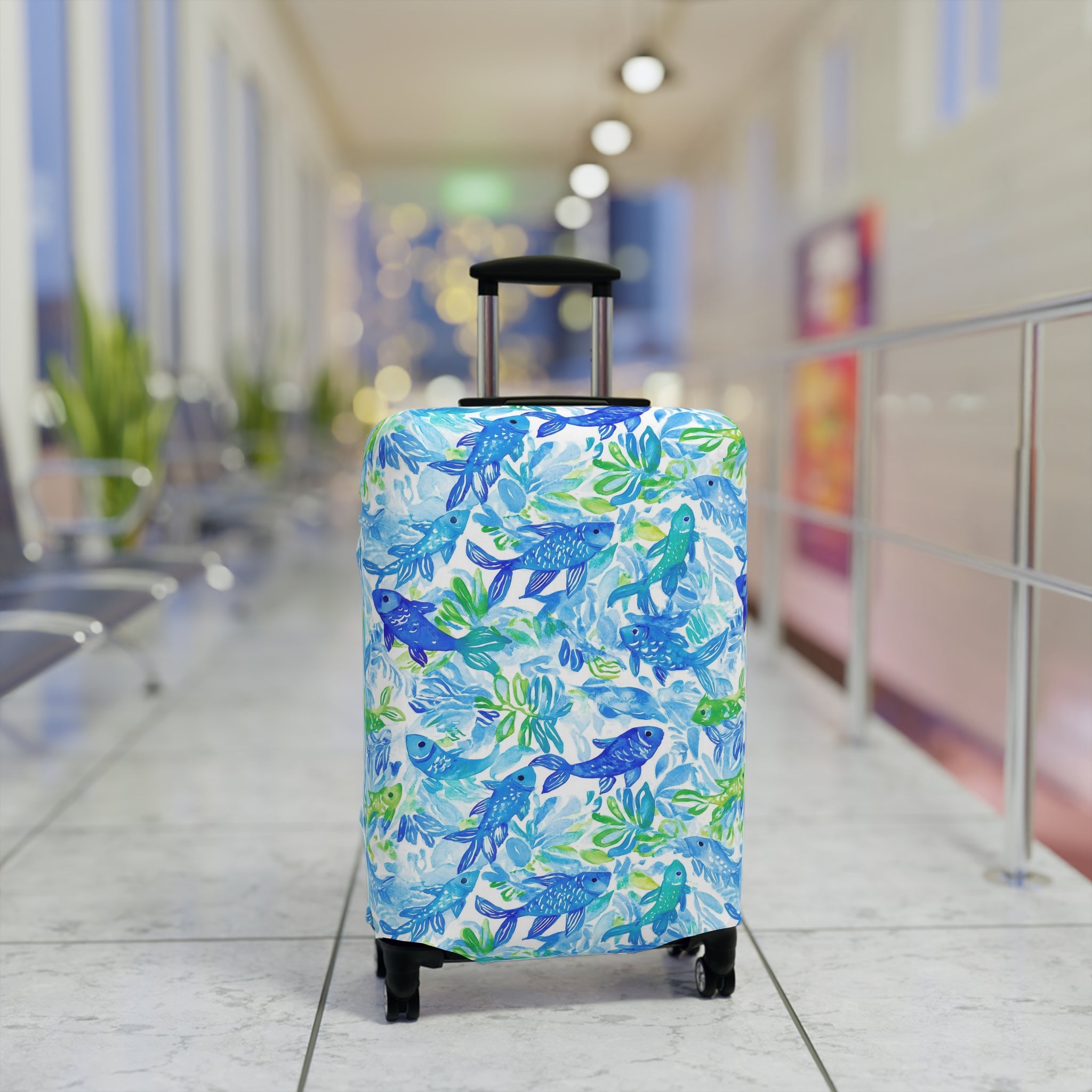 Vibrant Fish - Luggage Cover, Travel Accessory for Adventure Lovers, Suitable for Vacations, Holidays, Summer Trips, Unique Gift Idea
