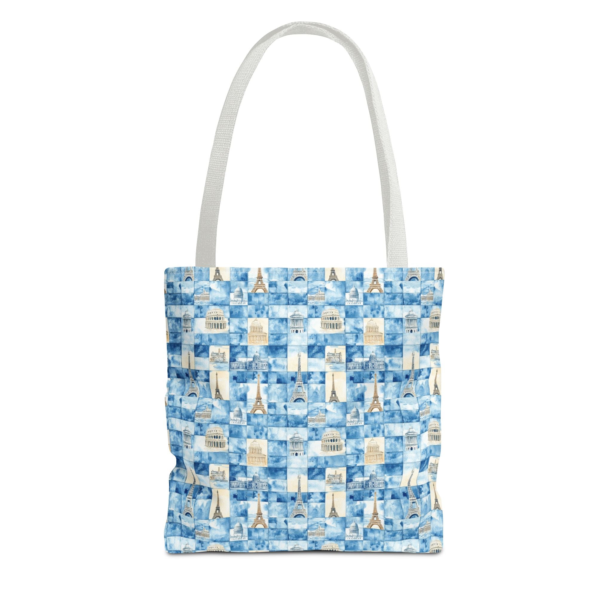 Europe- Chic Tote Bag with Blue Pattern, Stylish Shopping Tote, Beach Bag, Eco-Friendly Tote, Perfect Gift for Her