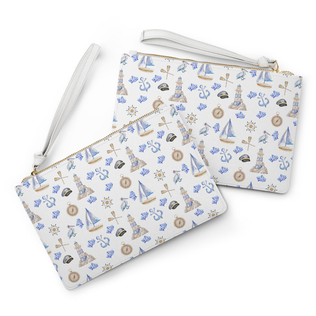 Sail Away Vegan Leather Clutch Bag - Coastal Seashells & Lighthouses Design, Perfect for Beach Days, Summer Vacations, Travel Pouch, Gift for [...]