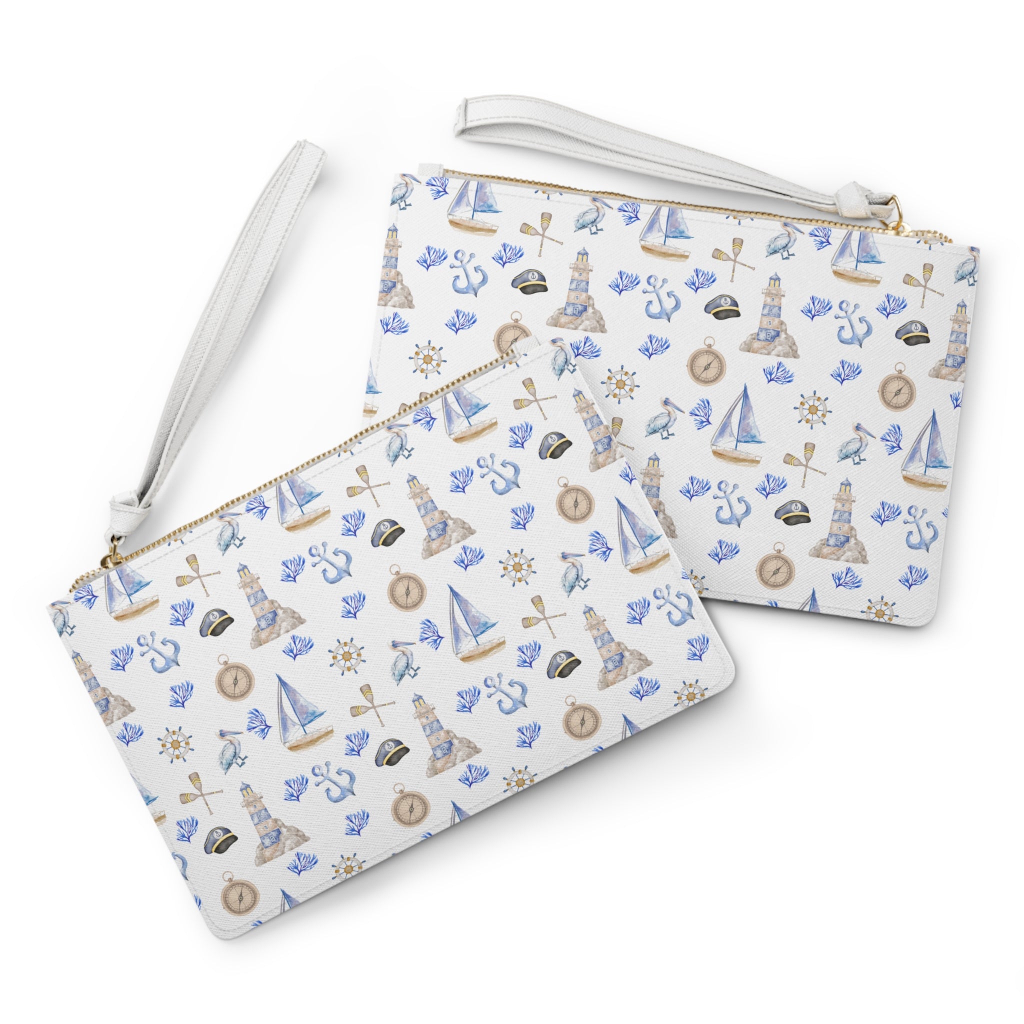 Sail Away Vegan Leather Clutch Bag - Coastal Seashells & Lighthouses Design, Perfect for Beach Days, Summer Vacations, Travel Pouch, Gift for [...]
