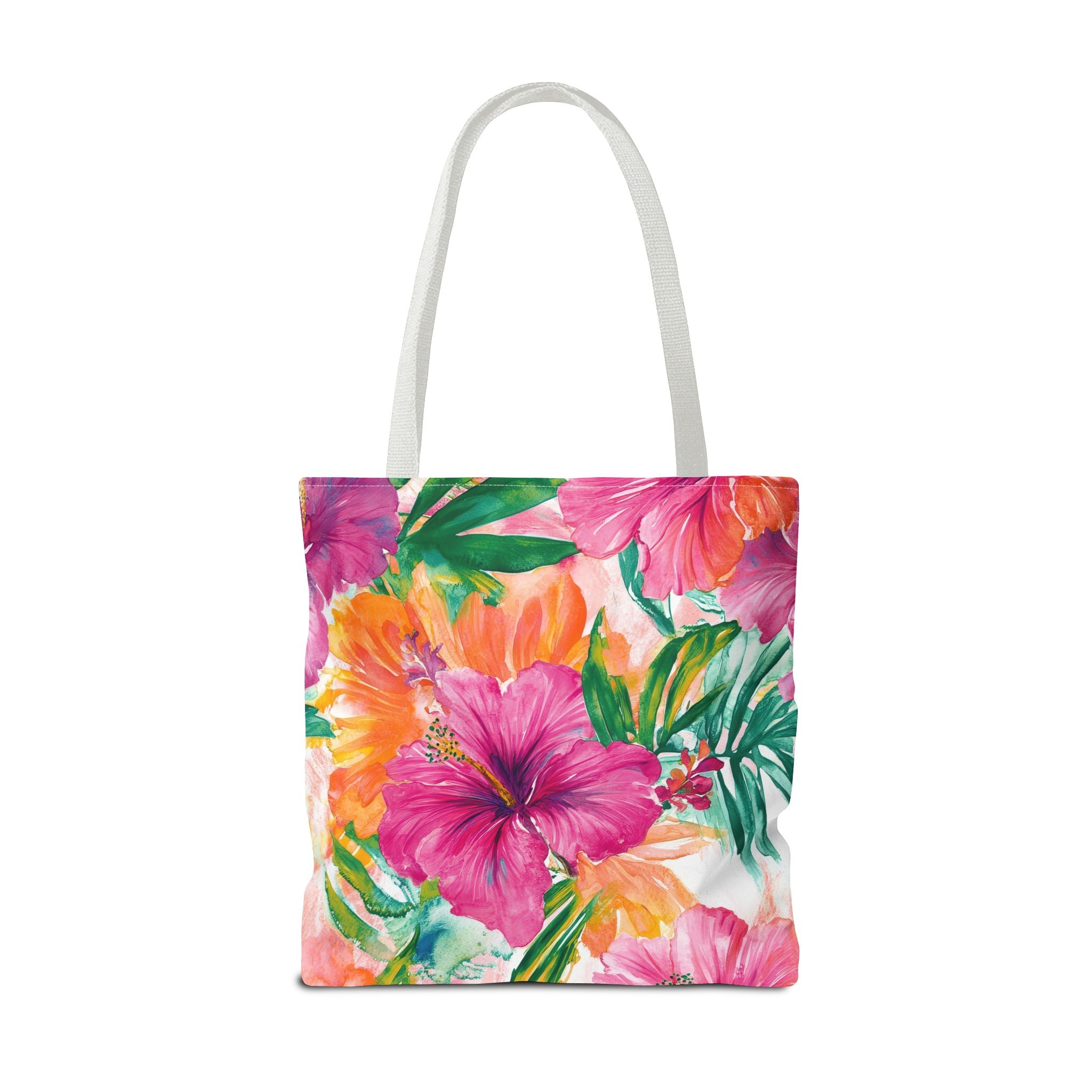 Pink Torpical Floral Tote Bag | Perfect for Beach Days, Shopping, or Gifts | Eco-Friendly, Lightweight, Summer Vibes, Travel Essential