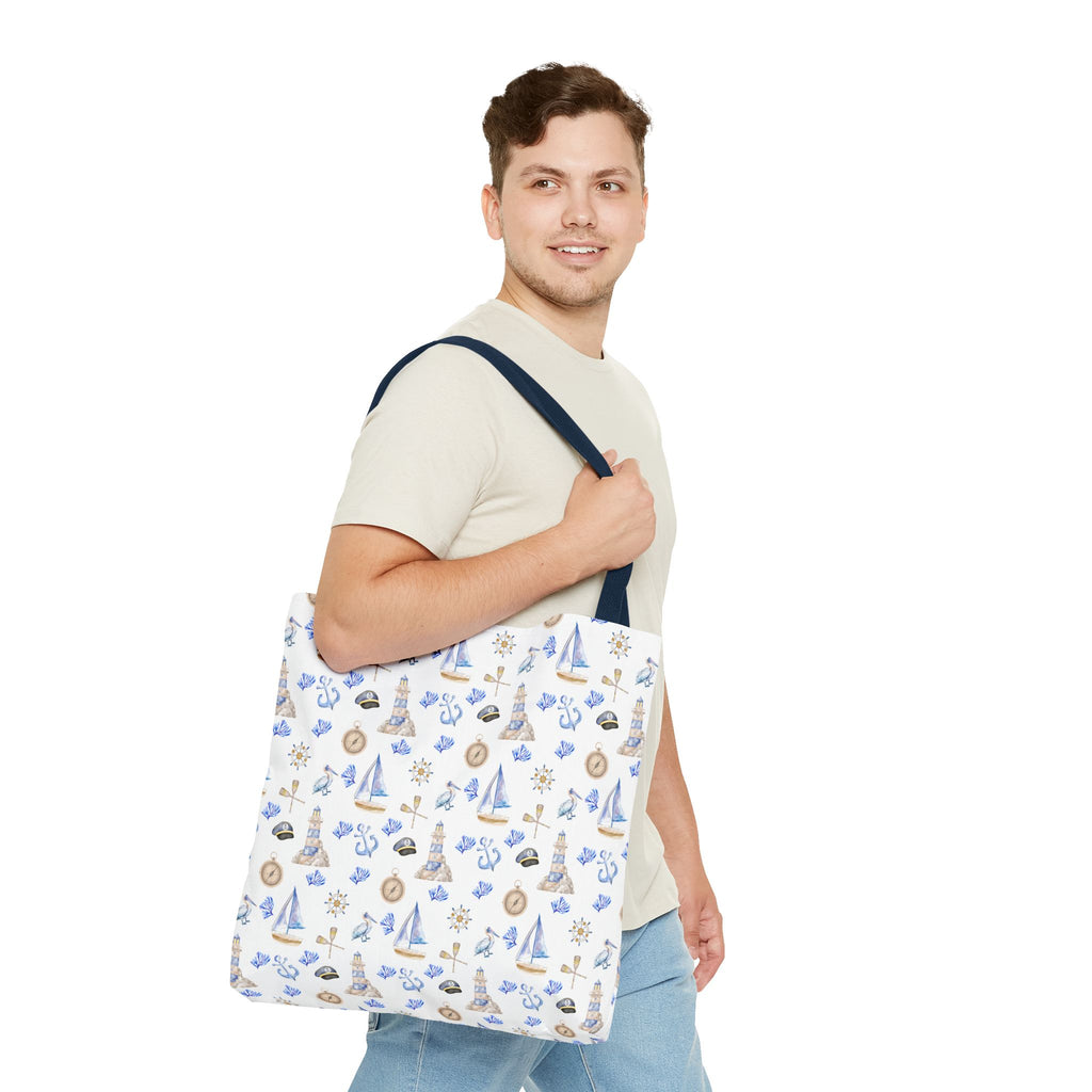 Sail Away - Nautical Themed Tote Bag, Beach Bag, Sailor Tote, Summer Essentials, Gift for Sea Lovers, Travel Bag