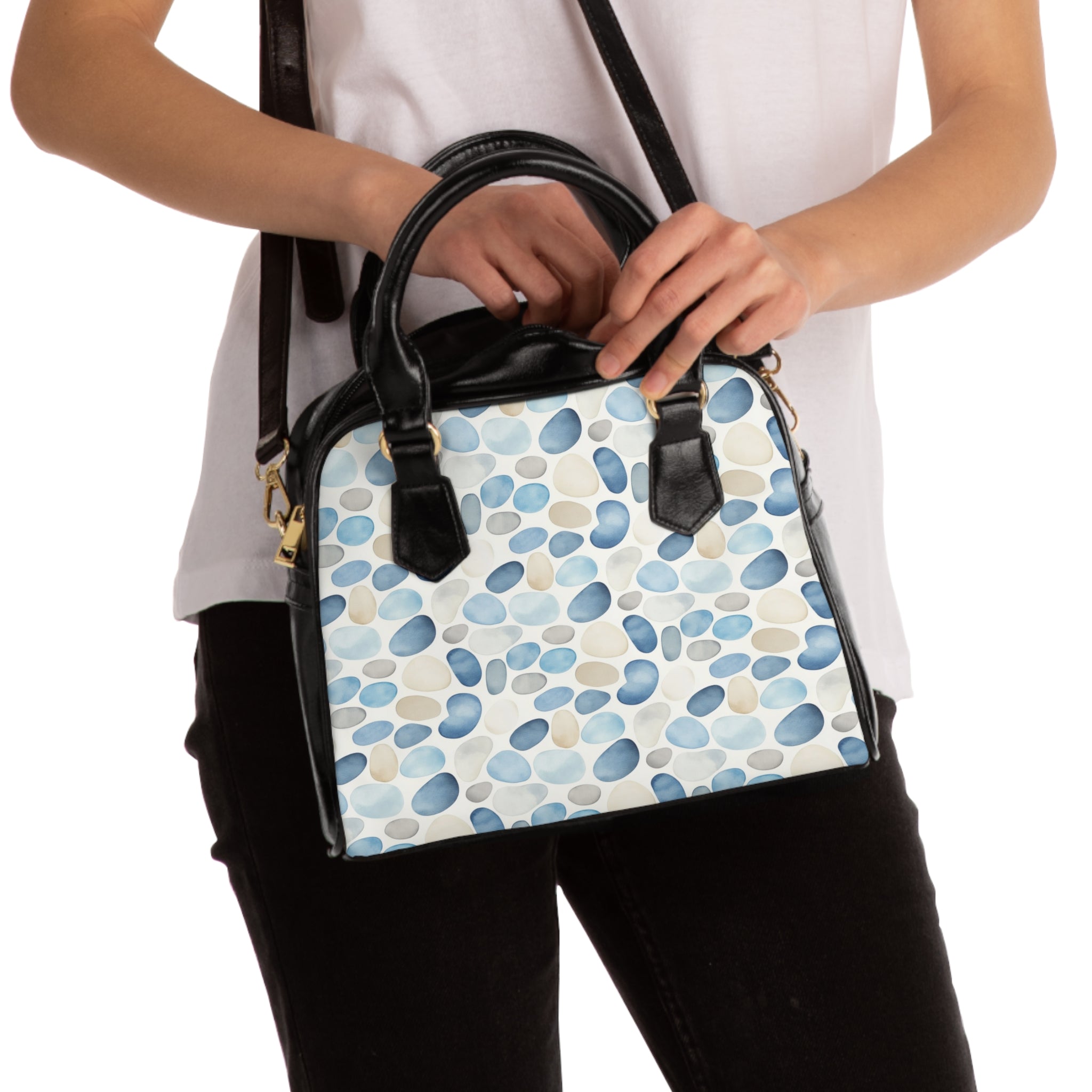 Cobblestone Pattern Shoulder Handbag, Stylish Tote, Everyday Purse, Casual Bag, Gift for Her, Beach Ready Accessory