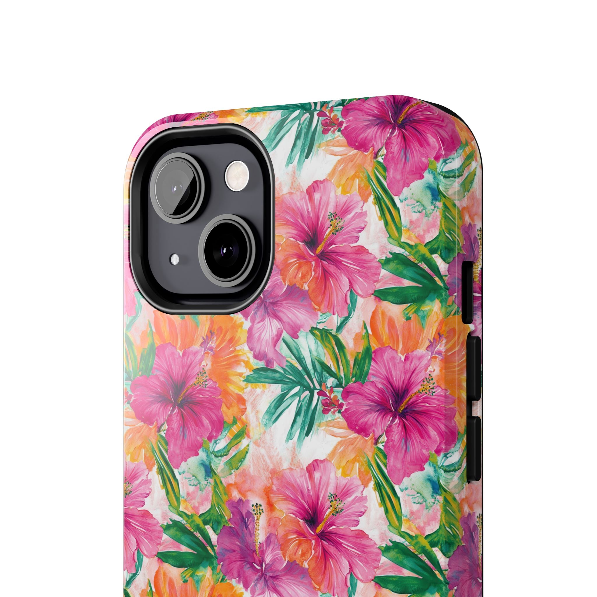 Pink Tropical Floral Phone Case, Tough Waterproof Cover, Summer Vibe Gift, Durable Tech Accessory, Floral Pattern for iPhone, Chic, Stylish