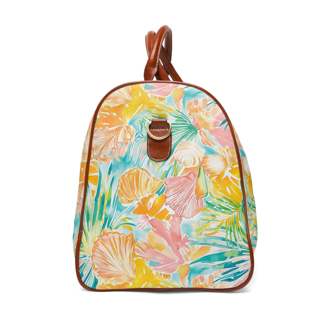 Neon Tropics - Vibrant Waterproof Travel Bag, Beach Tote, Weekender Duffle, Floral Luggage, Perfect for Summer Vacations, Travel Essentials