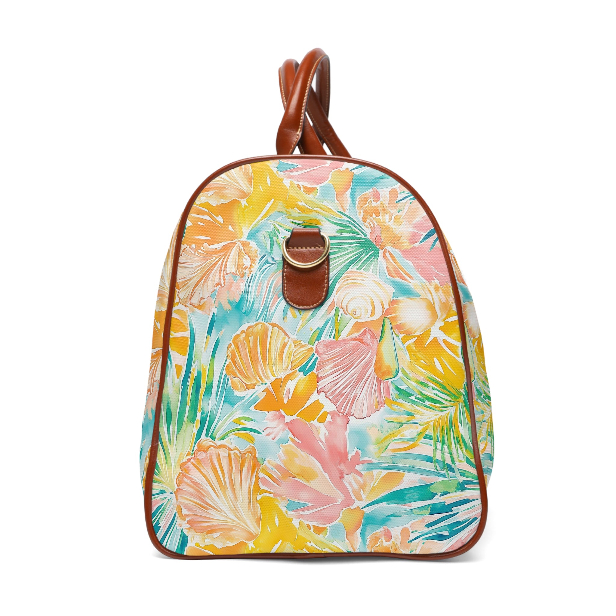 Neon Tropics - Vibrant Waterproof Travel Bag, Beach Tote, Weekender Duffle, Floral Luggage, Perfect for Summer Vacations, Travel Essentials