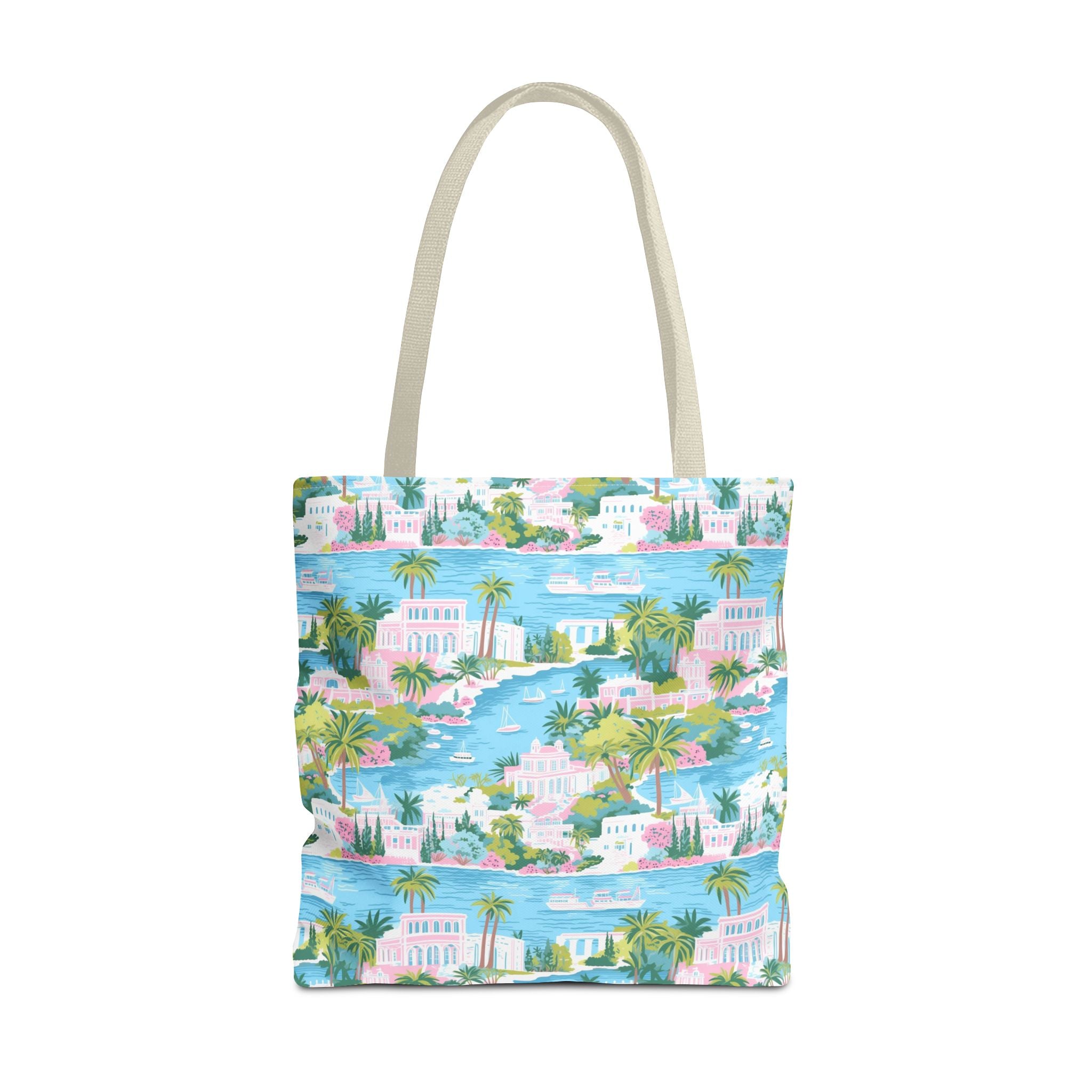 Greek Island - Tropical Paradise Tote Bag, Beach Bag, Eco-Friendly Shopping Bag, Summer Vibes Handbag, Vacation Essentials, Gift for Travelers