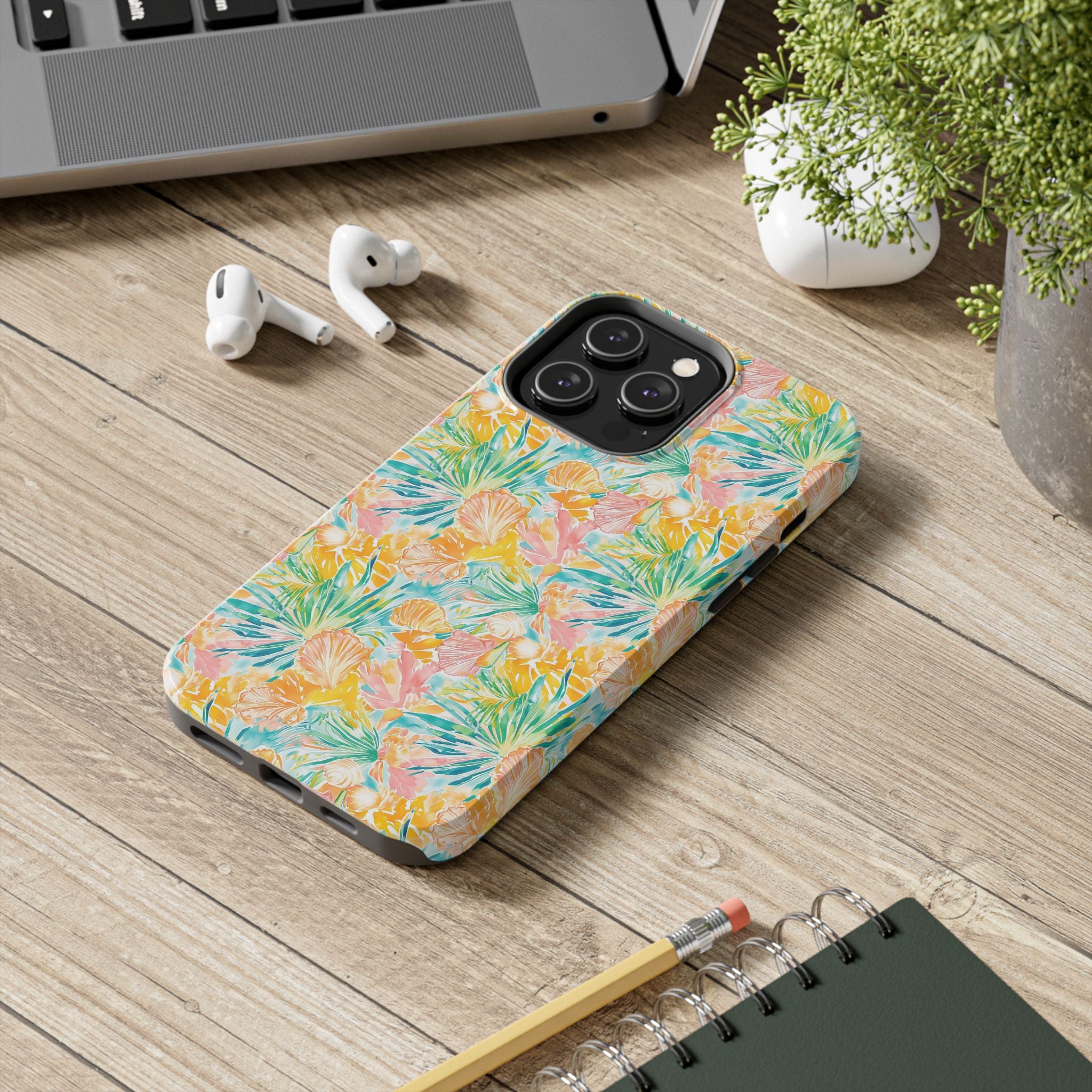 Neon Tropics- Tough Phone Cases, Floral Phone Covers, Summer Accessories, Stylish Phone Protection, Gifts for Her
