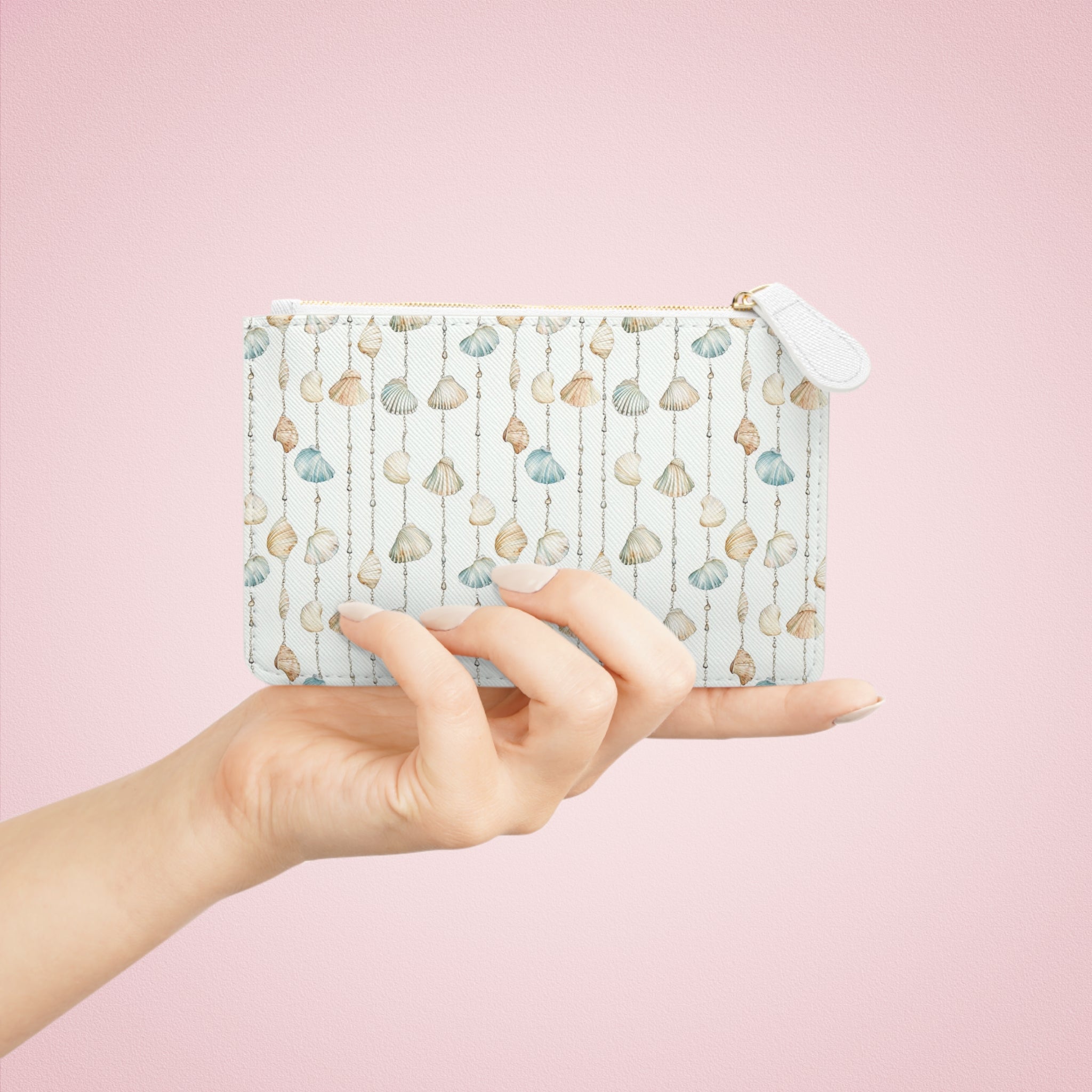 Seashell Lovers Mini Vegan Leather Clutch Bag, Seashell Clutch, Coastal Bag, Gift for her
