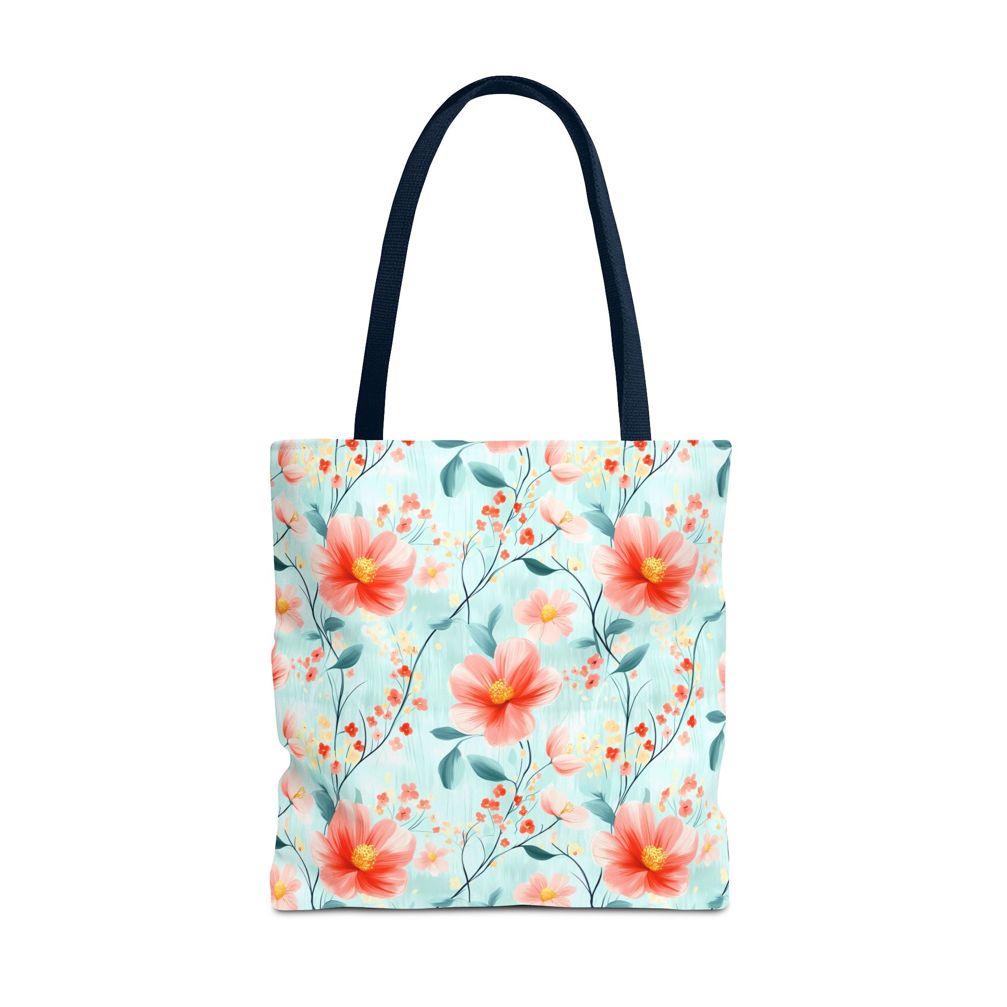 Teal Daisy - Floral Tote Bag, Boho Chic Carryall, Beach Bag, Gifts for Her, Spring Fashion Accessory, Eco-Friendly Shopping Bag
