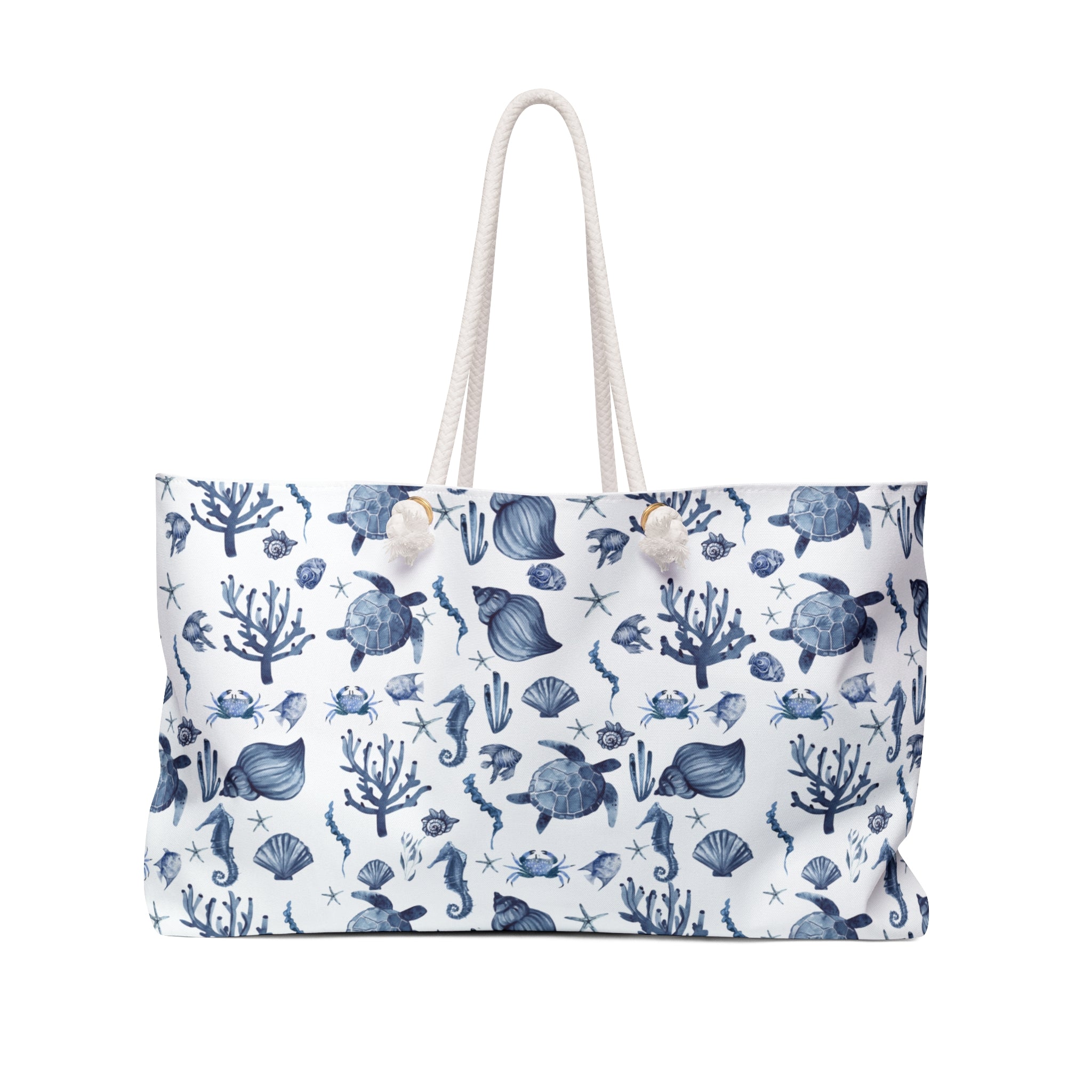 Deep Blue Sea- Weekender Tote Bag, Sea life tote, coastal tote bag