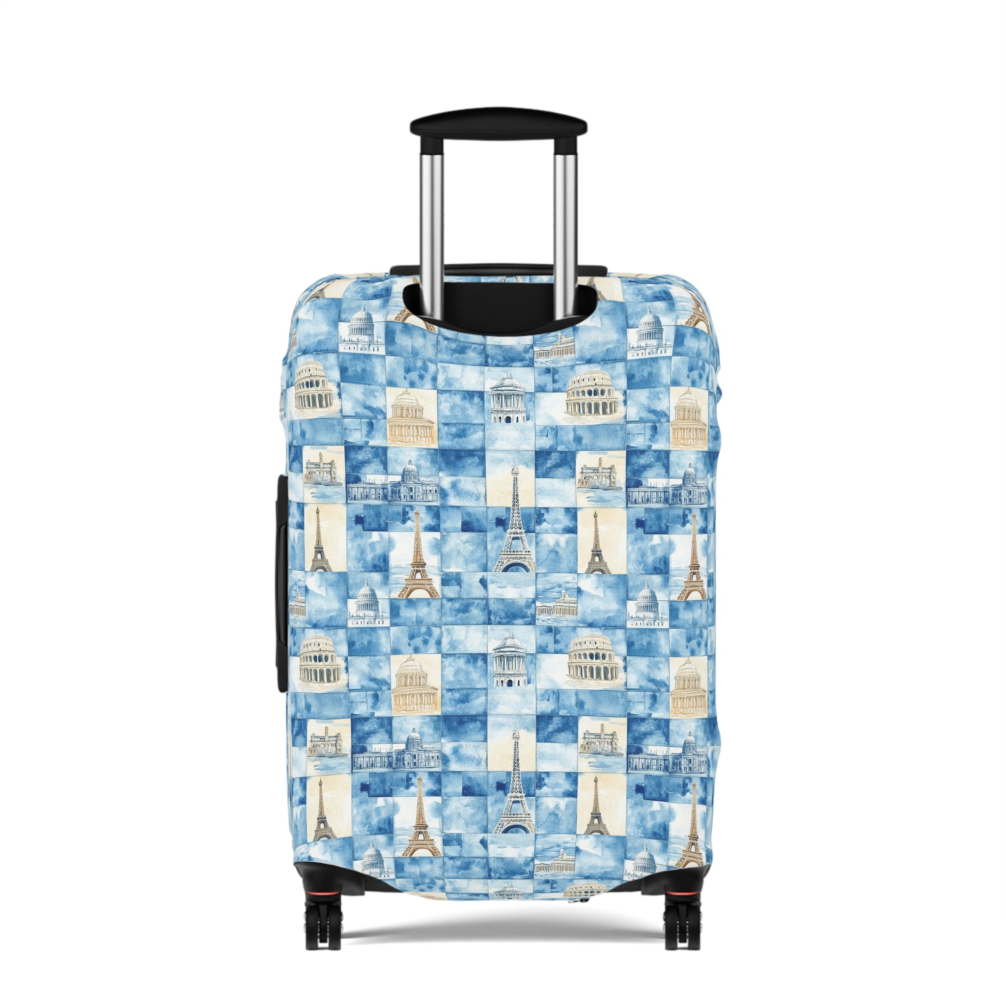 Europe- Travel Vibes Luggage Cover - Vintage Cityscape Design, Travel Accessory, Suitcase Protector, Gift for Travelers, Fun Travel Gear
