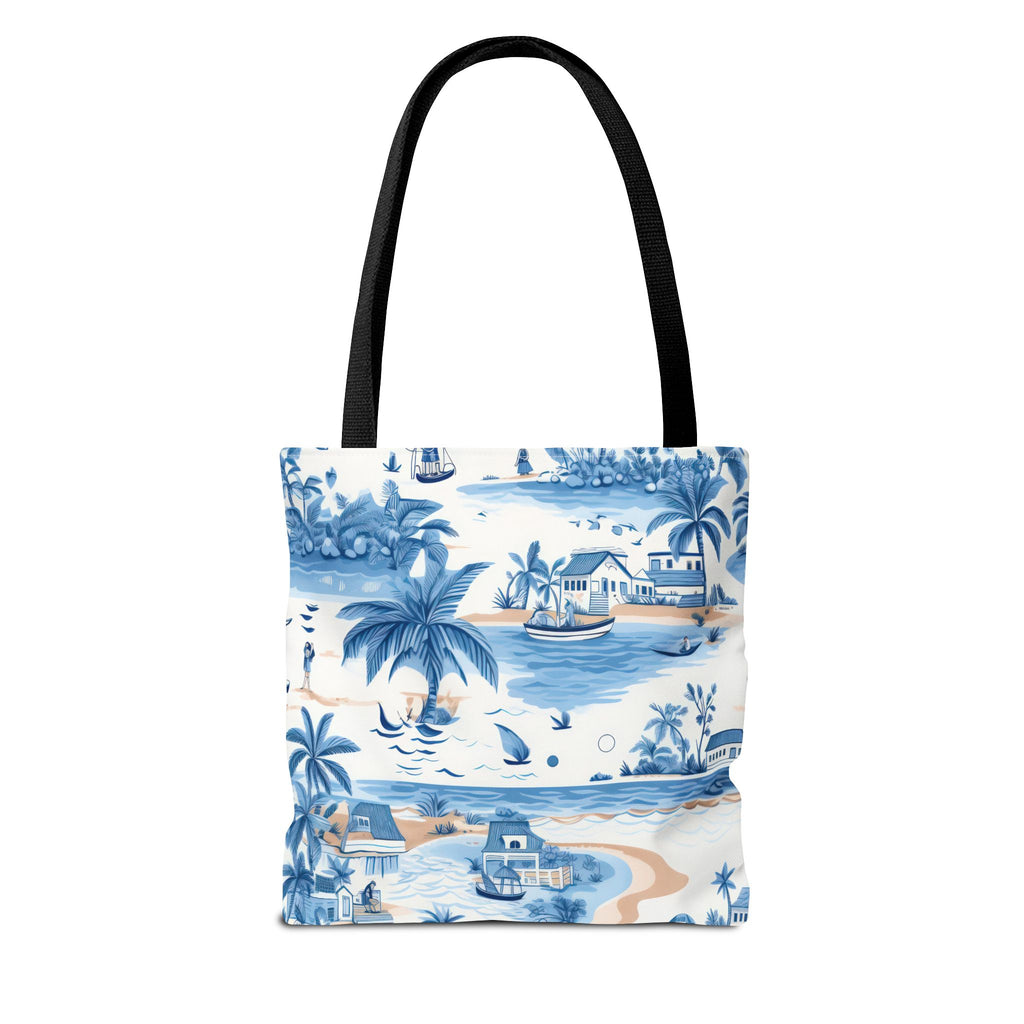 tropical Blue- Coastal Blue Tote Bag - Beach Vibes, Summer Travel, Eco-Friendly Shopping, Vacation Essentials, Gift for Ocean Lovers