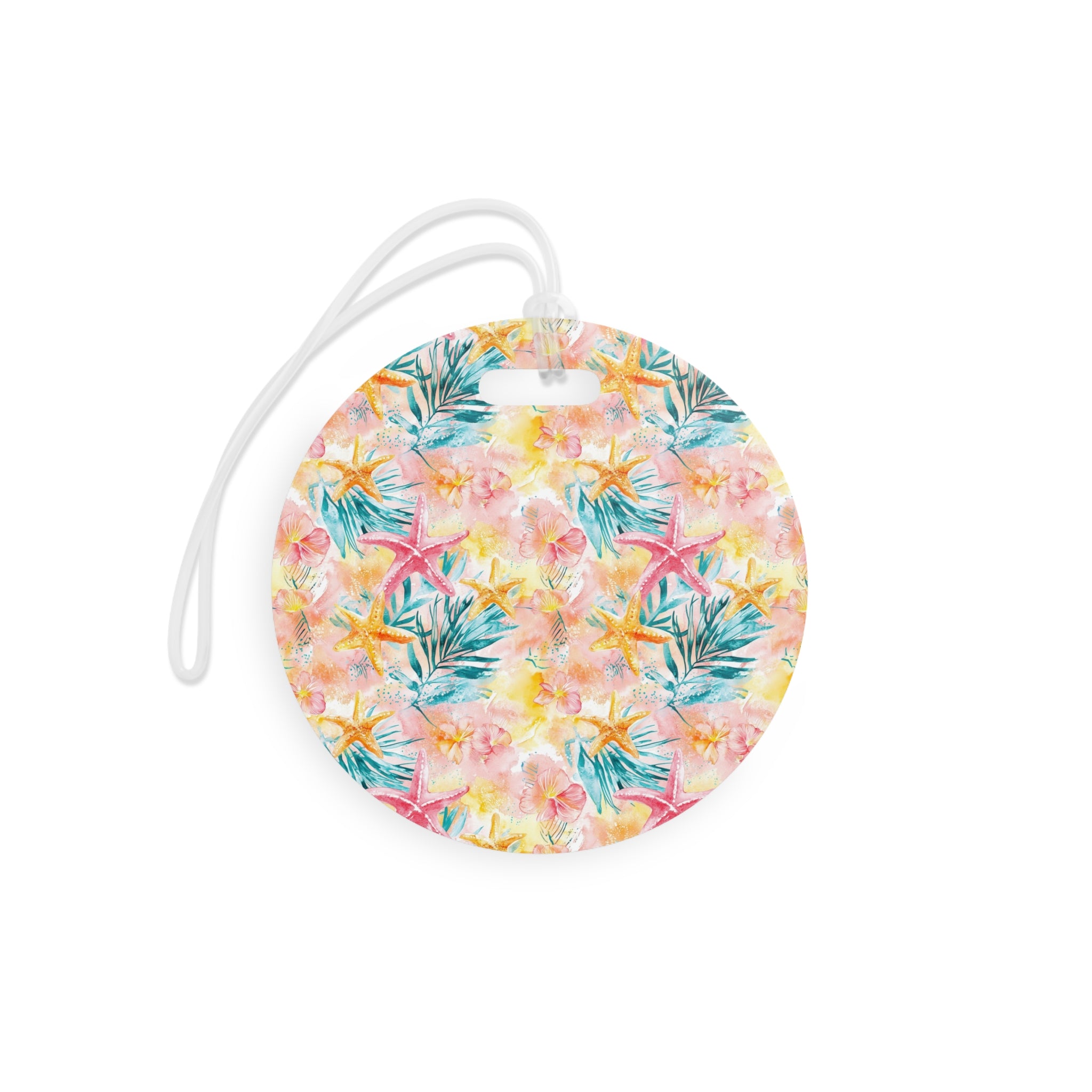 Pink Tropical Starfish Luggage Tag, Travel Accessories, Luggage, Vacation must have, Beach Vacation Supplies