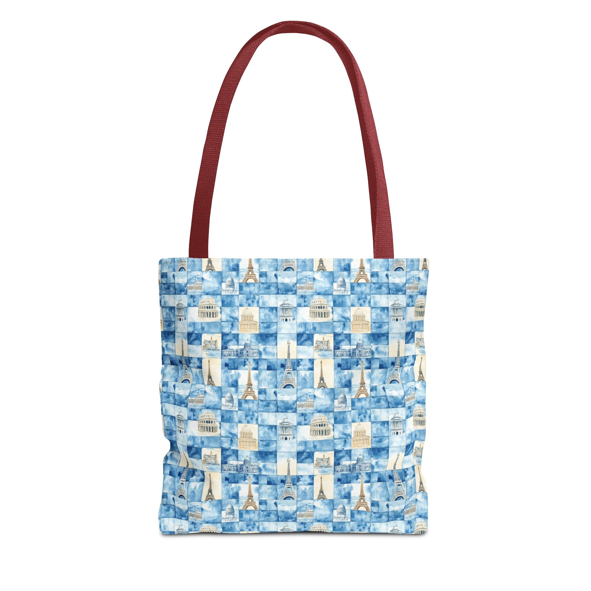Europe- Chic Tote Bag with Blue Pattern, Stylish Shopping Tote, Beach Bag, Eco-Friendly Tote, Perfect Gift for Her
