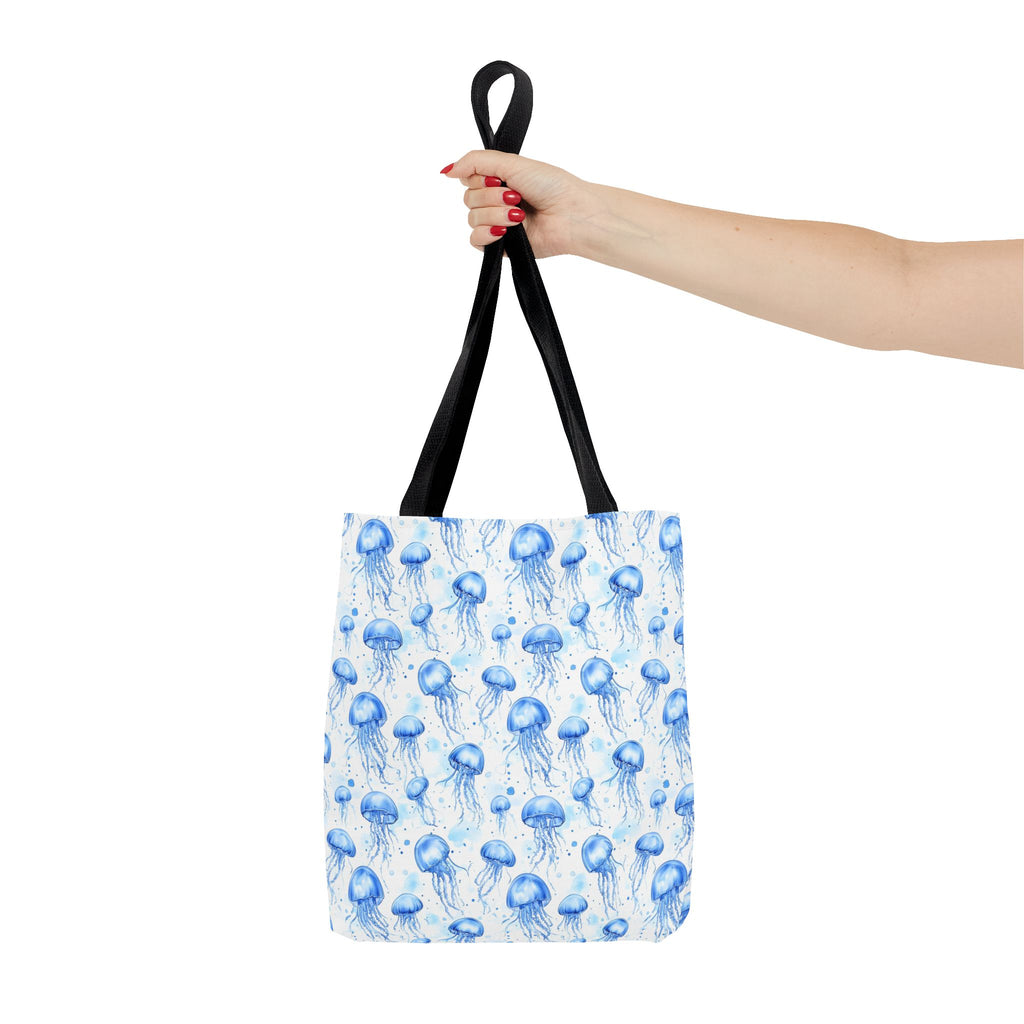 Blue Jellyfish Tote Bag - Ocean-Inspired Carryall, Beach Bag, Eco-Friendly Shopping Tote, Perfect Gift for Sea Lovers