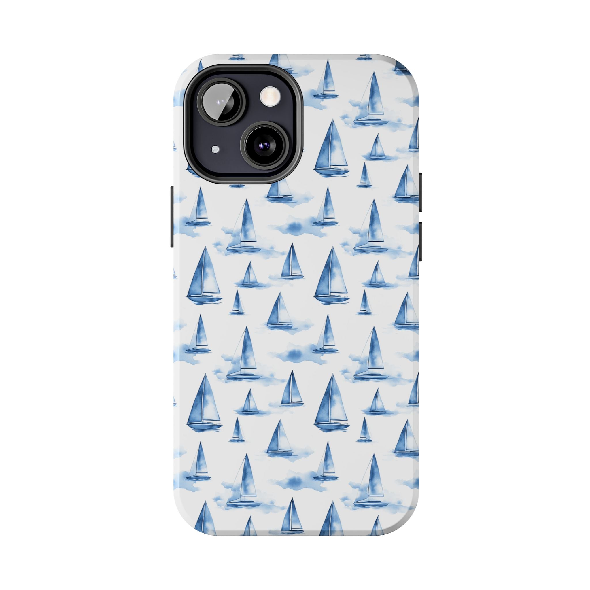 Blue Sailboat Phone Case - Nautical Tough Cover, Summer Gift, Ocean Lover Accessory, Unique Phone Protection, Beach Vibes