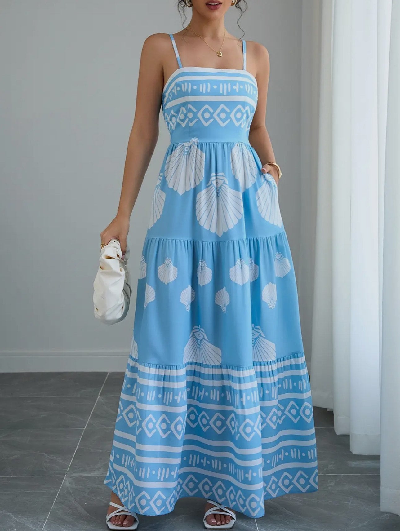 Seaside Serenade Light Blue Maxi Dress