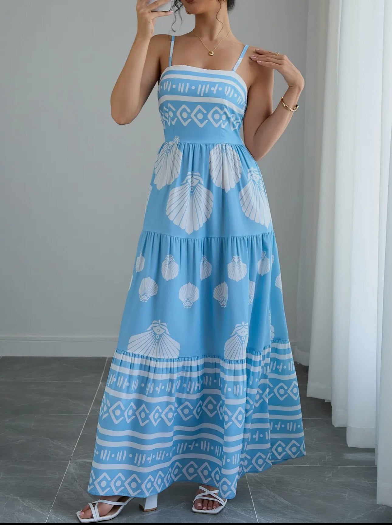 Seaside Serenade Light Blue Maxi Dress