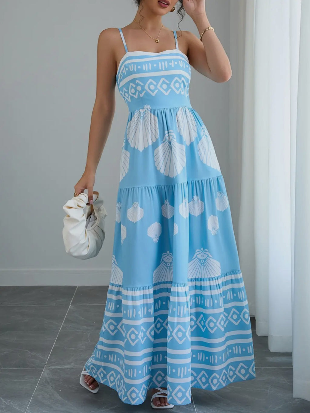 Seaside Serenade Light Blue Maxi Dress